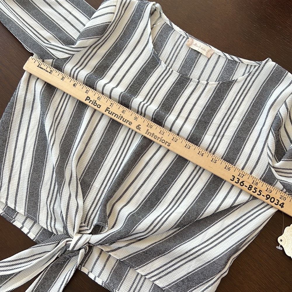 Altar’d State bell sleeve stripe blouse - Picture 7 of 9